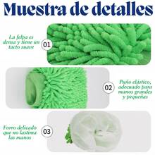 Manoplas de Limpieza para el Hogar y Lavado de Autos, Guantes de Microfibra para Quitar el Polvo, Limpian y Pulen Más Rápido - Q010083 - Ver 5