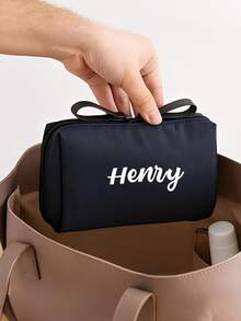 Customized Cosmetic Bag, Toiletry Bag, Multi-Functional Storage Pouch, Suitable For Storing Toiletries And Cosmetics. Multi-Purpose, Multi-Functional, Minimalist Style, Suitable For Commuting, Business Casual, Daily Essentials. Can Be Customized With Personalization, Suitable For Travel, Outing, Business Trip, Bathroom Use. An Ideal Gift For Ladies, Family, Friends, Girlfriends, Suitable For Valentine's Day, Birthday, Anniversary - Multicolor - View 4