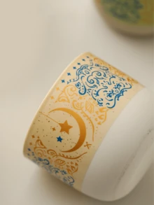 1个250毫升加厚陶瓷沙特咖啡杯，创意斋月拿铁杯，茶杯，星月图案陶瓷茶杯，父亲节礼物，母亲节礼物，送朋友的礼物，送同事的节日礼物 - 彩色 - 查看 5