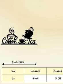 1pc CIFbuy Metal Coffee Bar Wall Decor - Rustic Iron Sculpture With "Coffee Tea Bar" Text And Leaf Pattern, Kitchen, Bar, Cafe Decoration, Unique Gift Idea, High-Quality Craftsmanship Kitchen Decor - Black - View 14