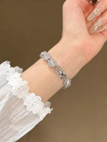 18mm, 20mm, 22mm Color Rhinestone Watch Straps With Adjustable Length, Compatible With Samsung Galaxy, Garmin, Compatible WithHuawei, Amazfit And Other Brands Of Watches - , Soft, Breathable - Silver Powder - View 5