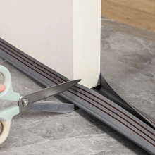 1pc Door Draft Stopper With Gray Fur, Soundproof And Air Conditioning Insulation Door Bottom Seal Strip