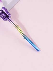 1Pc Nail Art Dust Brush Pink Rose-Shaped Design Cleaner Brush For Nails Makeup, Powder, Blush, Cleaning And Trimming Multi-Functional Rose Flower Nail Brush - Nail Dust Cleaner, Powder, Blush, Makeup Brush For Travel - Mauve Purple - View 5