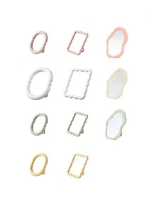 1 szt. Urocze lusterko do makijażu, kremowy, falisty wzór, do montażu na biurku lub ścianie, przenośne lusterko do makijażu, odpowiednie do akademika, toaletki, biura, makijażu, niedrogie, do wystroju pokoju, toaletki, podróży, sypialni, jako dodatek do makijażu, lusterko, lusterko kosmetyczne, mini lusterko, kompaktowe lusterko, małe lusterko, lusterko ręczne, lusterko do makijażu stołowego, prezent na święta i walentynki - Wielokolorowe - Zobacz 11