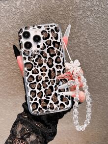 1pc Transparent Air Cushion Leopard Print Phone Case With Lanyard Strap, Compatible With IPhone 17 Pro Max/17 Pro/17/17 Pro Max/16/16 Pro/16 Plus/15 Pro Max/15 Pro/15 Plus/15/14 Pro Max/14 Pro/14/13 Pro/13/12 Pro/12/11/XS/XS Max/8 Plus/7, Galaxy S25/A14/A23 5G/A15/A32/A33/A24/A51/A53/S20 FE/S21/S22/S23/S24/S25/S24 Ultra/A71/A55/A36/S21 Ultra/S23 Ultra, Soft Protective Cover - Multicolor - View 3