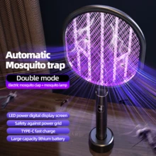 1pc Rechargeable Electric Mosquito Swatter, LED Smart Display To Monitor Power Status, Suitable For Indoor & Outdoor Use At Home, Bedroom, Kitchen, Office, Patio - Mosquito Killer, Mosquito Repellent - Multicolor - View 4
