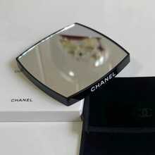 CHANEL Square Double-Sided Compact Makeup Mirror, Black Frame, Comes With Travel Makeup Velvet Pouch - Black - View 2