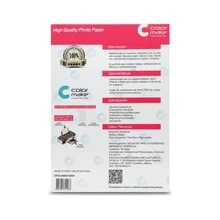 Papel Fotográfico 210GR 5760 DPI A4 210X297mm 50 Hojas Color Make  Hig Glossy Alto Brillo - Blanco - Ver 3