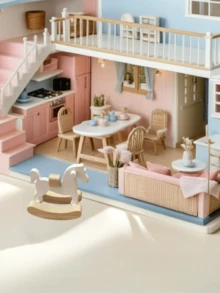 1 件迷你摇马雕像，1:12 娃娃屋微型家具，摄影道具最佳礼物 - 白色 - 查看 8