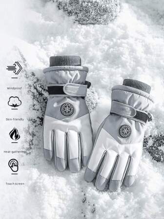 قفازات تزلج للنساء مع شاشة تعمل باللمس، مقاومة للماء، مبطنة بالفليس، سميكة، دافئة، مقاومة للرياح، للرياضات الخارجية، ركوب الدراجات النارية، للرجال