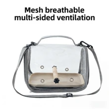 Transparenter kleiner Haustierträger - geeignet für Vögel, Hamster, Kaninchen, Eichhörnchen, Meerschweinchen und andere kleine Haustiere, tragbare Reisetasche