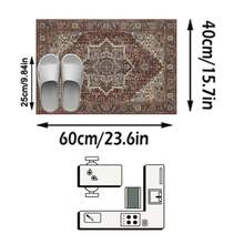 1件裝地毯/地毯/區域地毯/浴室墊/浴室地毯/門墊/走道地毯/走道地毯，美式經典做舊波希米亞-波斯條紋花卉走道地毯，適用於浴室、廚房、門口、入口、走道、床邊、客廳、臥室等 + 全季柔軟可水洗地毯，家居裝飾 - 彩色 - 查看 16