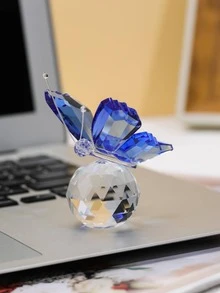 1pc Artificial Crystal Butterfly Home Decor, Valentine's Day Gift - Multicolor - View 8