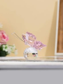 1pc Artificial Crystal Butterfly Home Decor, Valentine's Day Gift - Multicolor - View 2