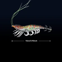 10cm/3.95in, 10.5g/0.37oz Glow In The Dark Soft Shrimp Fishing Lure, Saltwater Fishing Bait - A - View 3