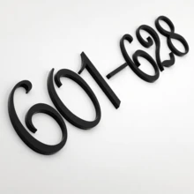 Modern Acrylic 3D House Numbers, Self-Adhesive Wall Mounted Door Numerals, No Electricity Needed - Weather-Resistant Material