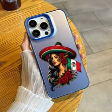 Con el maravilloso patrón Mujer con sombrero mexicano, Funda de teléfono de plata coloreada, compatible con Apple 17Pro/17ProMax/17/Air/16/16e/16Pro/16ProMax/16Plus/11/12Mini/13Mini/15ProMax/15Pro/15Plus/14Pro/14ProMax/14Plus/12Pro/12ProMax/13Pro/13ProMax,Galaxy S25+/S24 Ultra/S23 FE/A55/A54/A35/A34/A32/A22/A15/A12/A06/A05/A04E/A04/A03/A02/M15/M145G, Resistente a caídas,Duradero -- ¡Regalo ideal para cumpleaños, Navidad y todas las fiestas especiales! - Verde - Ver 2