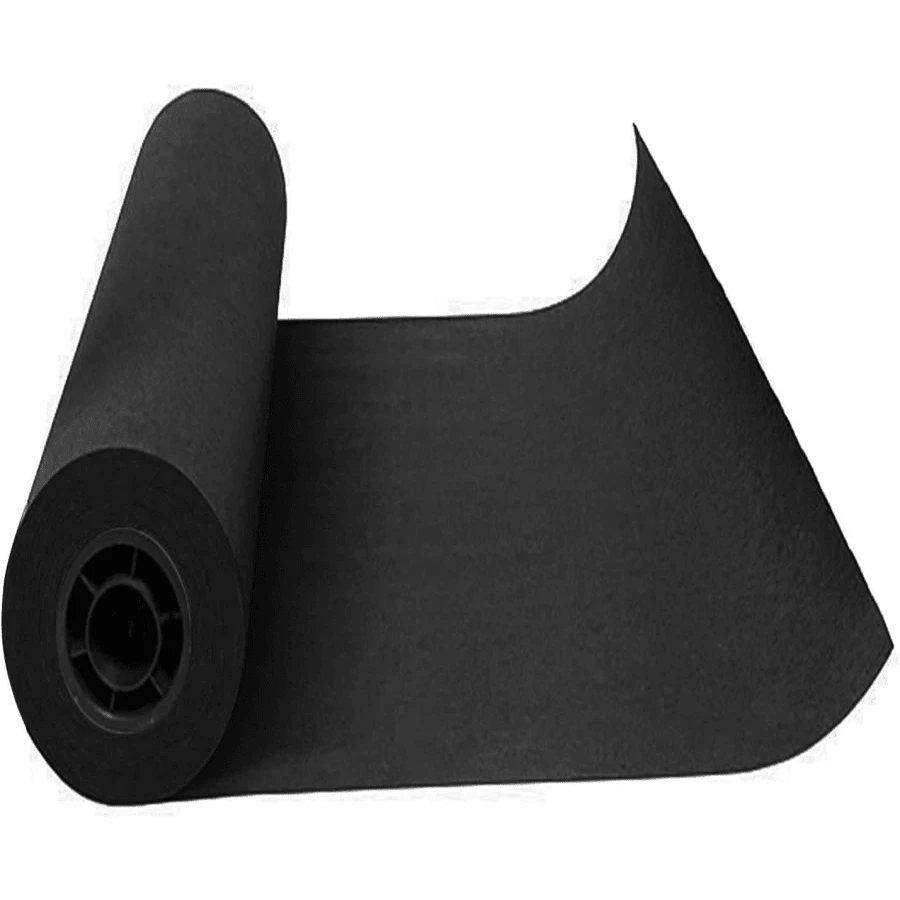 Kraft Paper Roll 12" X 98ft, Black Craft Paper 80GMS For Gift Package_Bouquet Flower Wrapping_Kids Arts Drawing_Bulletin Board_DIY_Box Moving Filler_Shipping Supplies_Table Cover, Unwaxed &Amp; Uncoated - ColorB - View 1