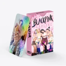 Kpop BLACK PIN Deadline专辑60张全息小卡套装，包含闪亮卡片、高品质照片卡、收藏卡、粉丝周边商品、小礼物 - 彩色 - 查看 6