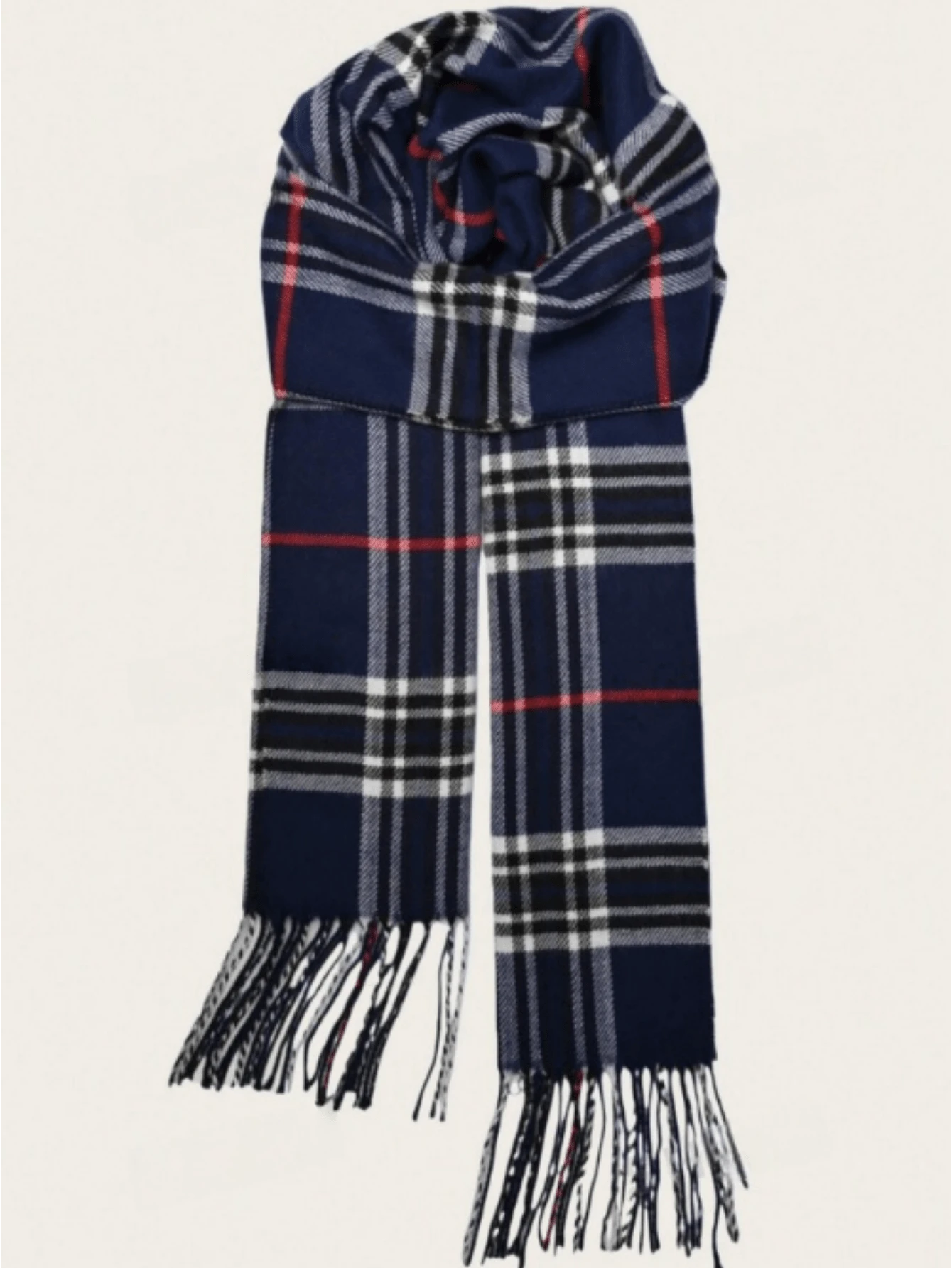 1pc Classic Plaid Scarf, Versatile Boyfriend Gift, Warm Double-Sided Fashion Scarf For Men And Women, Suitable For Autumn/Winter - Blue - View 1