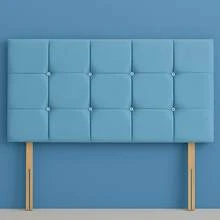 3ft Single Plush Velvet Cube Headboard 20inches - Duck Egg Velvet - View 1