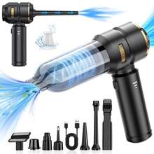 مكنسة كهربائية صغيرة 5000 بي إيه، مكنسة يدوية محمولة بخزان غبار سعة 10.14 أونصة، بطارية ليثيوم قابلة للشحن، قابلة للضبط على 3 سرعات، بتشغيل بلمسة واحدة، متينة للاستخدام في السيارة والمنزل والمكتب والتخييم وتنظيف لوحة المفاتيح والكمبيوتر المحمول، ويمكن استخدامها أيضًا كمكنسة كهربائية محمولة للسيارة.