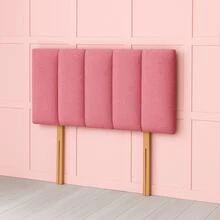 4Ft Small Double Teddy Boucle 20Inch Headboard - Pink - View 6