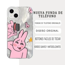 Funda Conejo rosa divertido para celular con . Funda protectora estampada para Apple 17PROMAX,16 ,15, 14, 13 y Galaxy. Ligera, duradera y con un diseño elegante.MX2694GG - MX2694GG - Ver 2