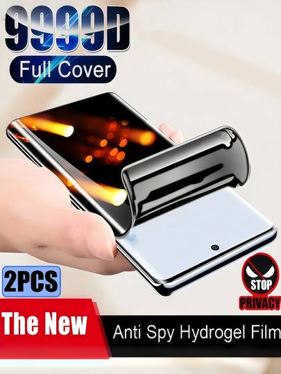 2 piezas de película protectora de hidrogel anti-espionaje para pantalla [sin vidrio], compatible con teléfonos /Honor, gran regalo para cumpleaños, familia y amigos, resistente al agua, a los golpes, anti-arañazos, con diseño autorreparador y a prueba de polvo, compatible con Samsung Galaxy////Honor/POCO///Moto