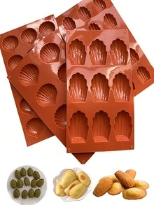 8/9/15 Shell-Shaped, 15 Cube-Shaped, 15/24/28 Round-Shaped, 8 Finger-Shaped Silicone Baking Molds, Non-Stick Cake Molds, Cupcake Molds, Chocolate Molds, Practical Kitchen Tools