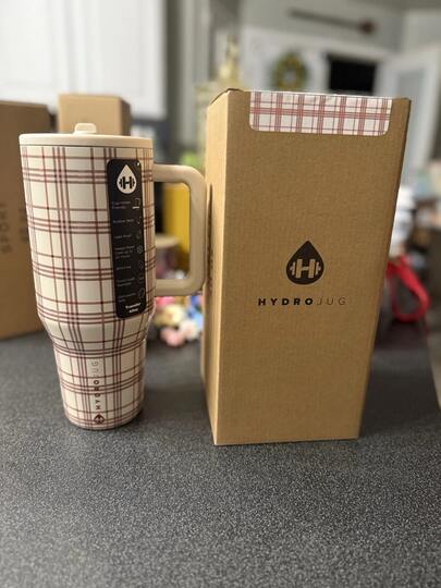  Limited Edition HydroJug Traveler - 32 Oz 40 Oz Water Bottle With Handle & Flip Straw - Fits In Cup Holder, Leak Resistant Tumbler-Reusable Insulated Stainless Steel & Rubber Base - Gifts For Women & Men,