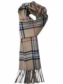 1 chiếc khăn quàng cổ dệt kim tua rua kẻ caro nhiều màu đa năng, ấm áp và thời trang, phù hợp cho mùa thu/đông, unisex - Nhiều màu - Xem 5