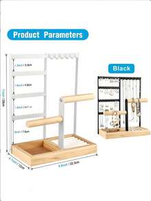 This Multi-Functional Elegant Jewelry Display Stand Includes A Detachable Rotating Holder, Four Rows Of Large Capacity Display Space, And Multiple Color Options. It Is Beautiful And Fashionable, Very Suitable For Displaying Earrings, Necklaces And Rings. It Provides Ample Storage Space And Is Easy To Assemble, Making It A Perfect Gift For Holidays, Valentine's Day Or Birthdays. - Multicolor - View 2