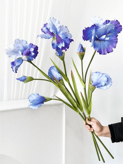 1/2/3 piezas Flores artificiales de iris de 78cm, adecuadas para decoración de pared, sala de estar, dormitorio, boda, fiesta, mesa, hogar, escritorio, cocina, boda, mesa de comedor, centro de mesa, oficina, jardín, exterior, casa, patio. Adecuado para primavera, verano, otoño, invierno