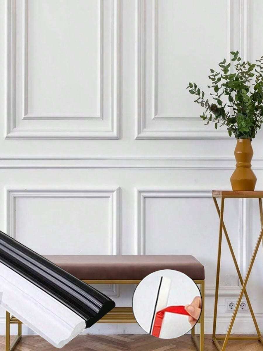 1pc 39.37in/78.74in Self-Adhesive Wall Panels, Flexible Wall Decor Strips, Self-Stick Panel Trim, Suitable For DIY Home Decor, Wall Protection, Cabinet Edging, Mirror Frames - Multicolor - View 1