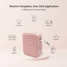 Marklife M1标签打印机，热敏打印机，便携式手持蓝牙迷你标签打印机，支持无线连接，可通过手机App选择多种模板，操作简便，适用于办公室、家庭和企业，USB充电。情人节礼物 - 彩色 - 查看 12