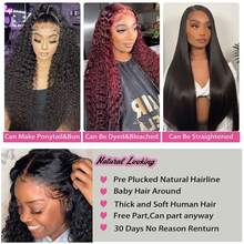 40 Inch Put On And Go Glueless Human Hair Wig Deep Wigs Human Hair 5x5 HD Lace Closure Transparent 250% Density Pre Plucked Pre Cut With Invisible Bleached Knots 3s Ready To Wear Silky Straight Wigs For Beginners Natural Black Color No Glue Needed - Natural Black - Xem 7