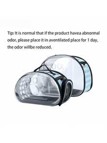 Paw Print Space Transparent Cat Backpack, Breathable Portable Pet Carrier, Foldable Shoulder Cat Bag - Multicolor - View 6