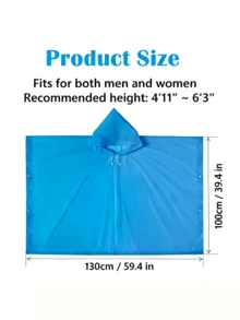 可重复使用带帽雨披，男女通用，EVA材质，轻便防水，适合学校、办公室、居家、旅行等各种场合，女士户外服装，非一次性便携成人雨披，批发价，EVA雨披，户外旅行透明款 - 彩色 - 查看 12