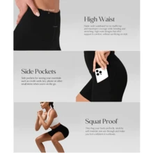 EBIOSVE 5Pcs Women Yoga Shorts With Pockets, High Waist Tummy Control Workout Shorts, Breathable Compression Athletic Shorts For Spring Summer Exercise - 5pcs - View 4