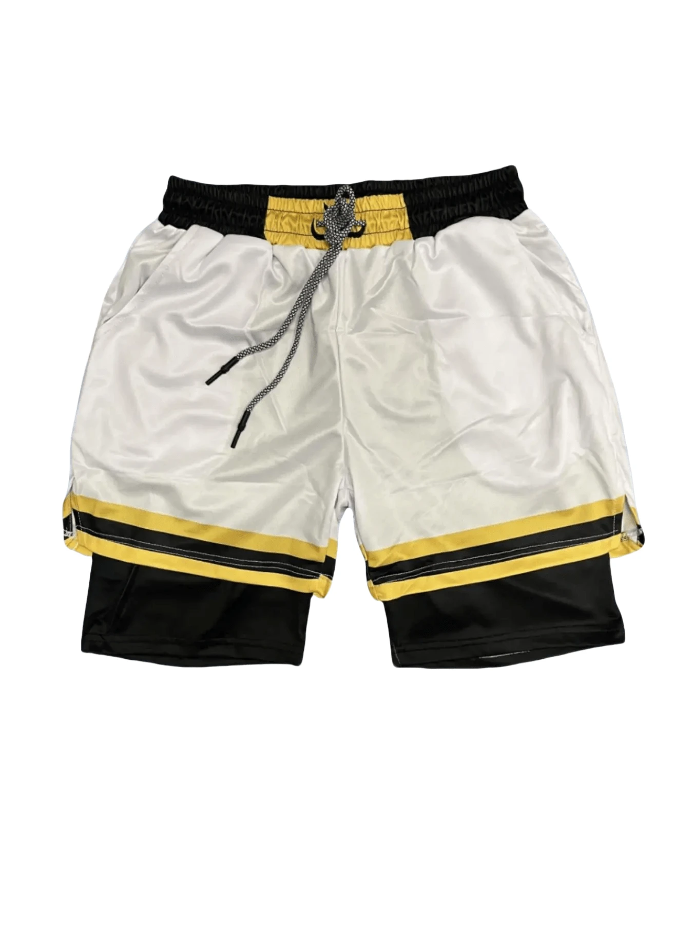 Anime Short Performance Mains Print Performance Shorts Summer Double Layer Beach Cartoon Pants Fitness Training Pant Sports Men's 2 In 1 Compression And Active Drawstring Shorts For Outdoor - 白色 - 查看 1