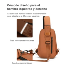 Mochila Bandolera Hombre Mujer Unisex + Bolso Cruzado Antirrobo Impermeable + Bolsa de Pecho Sling Bag Multifuncional + Mochila para iPad Celular Grande + Tela Oxford Alta Densidad Resistente al Agua + Cerradura Cifrada 3 Dígitos + Correa Ajustable Ambos Hombros Desmontable + Tiras Reflectantes Nocturnas + Múltiples Compartimentos con Cremallera + Bolsillo Interior Documentos + Gancho para Llaves Gafas + Ligera y Cómoda para Viaje Trabajo Gimnasio Ciclismo Senderismo Viajes Diarios + Estilo Casual Moderno Naranja Negro Rosa Azul Gris + Ideal para Uso Diario Exterior + Gran Capacidad Organizada | Antirrobo + Impermeable + Reflectante + Unisex - Negro - Ver 5