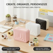 Marklife M1标签打印机，热敏打印机，便携式手持蓝牙迷你标签打印机，支持无线连接，可通过手机App选择多种模板，操作简便，适用于办公室、家庭和企业，USB充电。情人节礼物 - 彩色 - 查看 6