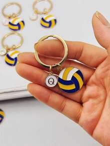 个性化排球钥匙扣礼品，送给段街运动员的礼物，感恩节和圣诞节礼物 - 黃色 - 查看 7