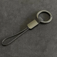 AD 1pc Premium Suede Leather Personalized Minimalist Creative Braided Lanyard Keychain, Unisex High-End Simple Business Bestseller Genuine Leather Key Chain, Anti-Lost Hanging Clasp Metal Key Holder Gift - Fur Braided Rope - View 17