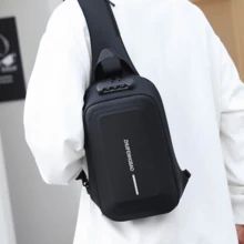 Mochila Bandolera Hombre Mujer Unisex + Bolso Cruzado Antirrobo Impermeable + Bolsa de Pecho Sling Bag Multifuncional + Mochila para iPad Celular Grande + Tela Oxford Alta Densidad Resistente al Agua + Cerradura Cifrada 3 Dígitos + Correa Ajustable Ambos Hombros Desmontable + Tiras Reflectantes Nocturnas + Múltiples Compartimentos con Cremallera + Bolsillo Interior Documentos + Gancho para Llaves Gafas + Ligera y Cómoda para Viaje Trabajo Gimnasio Ciclismo Senderismo Viajes Diarios + Estilo Casual Moderno Naranja Negro Rosa Azul Gris + Ideal para Uso Diario Exterior + Gran Capacidad Organizada | Antirrobo + Impermeable + Reflectante + Unisex - Negro - Ver 2