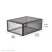 Upgraded Stackable Clear Shoe Boxes, Display Storage Boxes, Plastic Transparent Drawer Shoe Boxes, Shoe Racks, Shoe Cabinets, Standalone Display, Suitable For Office And Home Display Storage, Shoe Boxes, Clear, Black, Limited Edition Shoe Storage, Display, Shoe Store Display, Mother's Day Gift - Clear - View 9