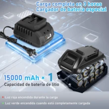 CASALIVA Paquete de 1 baterías compatibles con iones de litio de 21V y 15.0Ah, Duraderas para Taladro Impacto Y Llave Inalámbrico, Excelentes para uso doméstico y profesional - Tipo de Enchufe A USA (110-127V) - Ver 2