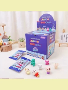 3D Removable & Assembable Cartoon Crayon Shin-Chan Shaped Erasers, Cute Shin-Chan Lucky Draw Blind Box, Surprise Creative Blind Draw Erasers With Adorable 3D Shapes, Surprise Gift - Multicolor - View 4
