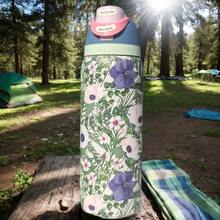 0WAL'A 32oz This Insulated Water Bottle Is A Convenient And Practical Car Cup, Featuring A Stylish Design And Adorned With Beautiful Floral Patterns. Suitable For Both Hot And Cold Beverages, Including Coffee, It Comes With A Leak-Proof Lid And Straw, Making It Ideal For Sports And Fitness Activities. This Durable Travel Mug Is Available In A Variety Of Colors - 粉色 - 查看 2